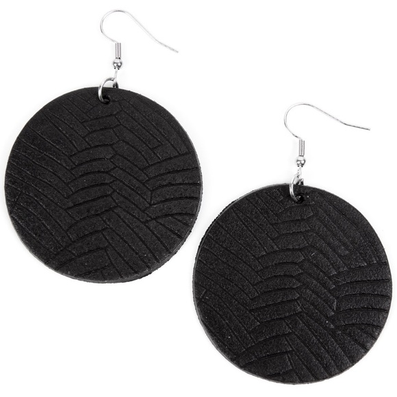 NWT Black Round Earrings - Picture 3 of 4